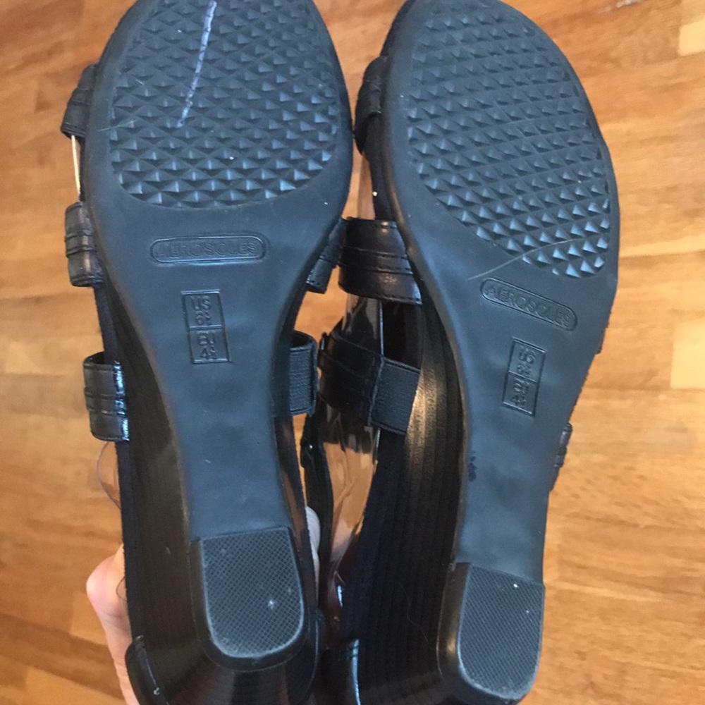 Aerosoles yetiquette black leather gladiator sandal - Picture 8 of 11